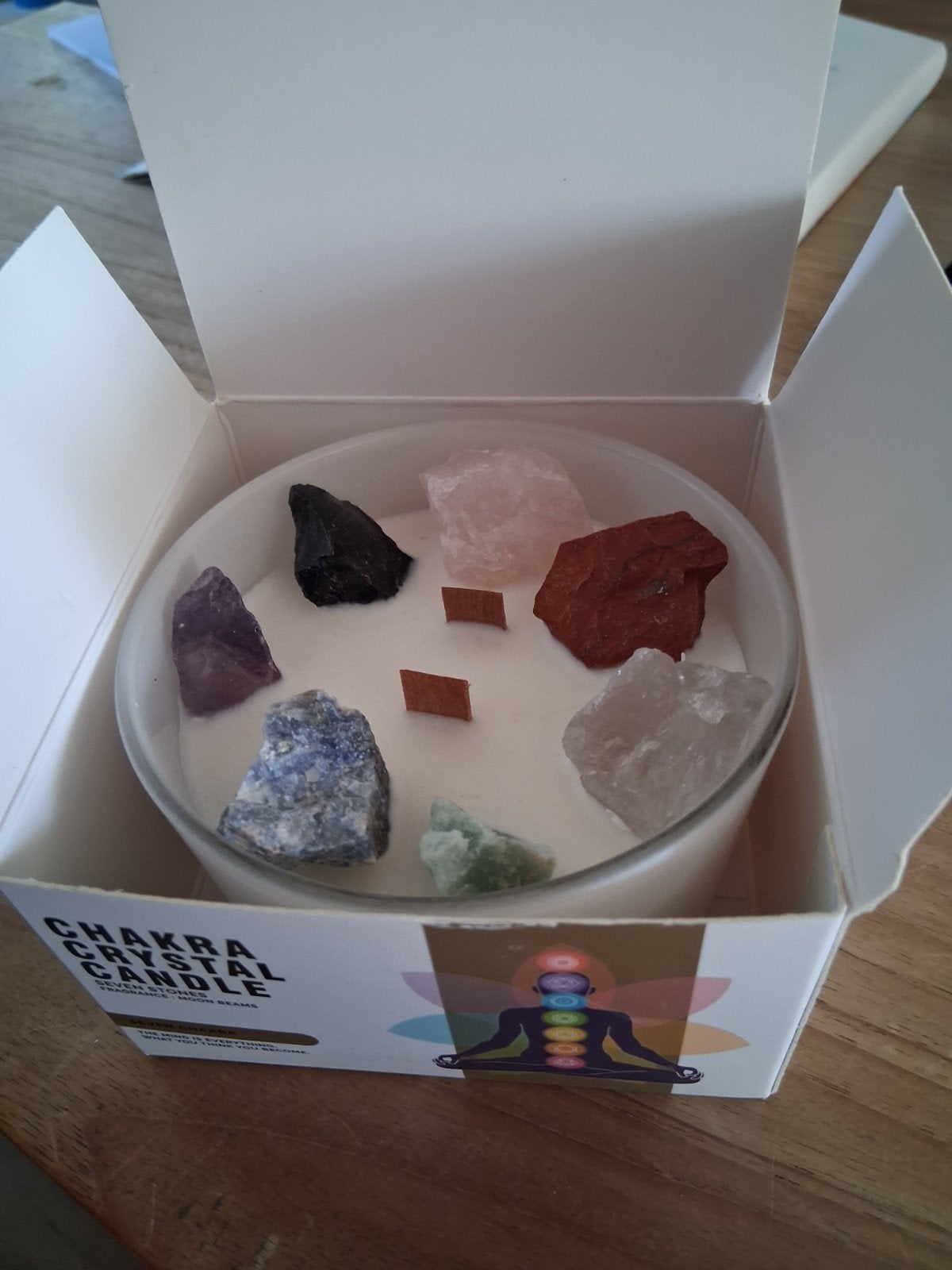 Chakra Crystal Kaars - Seven Chakra Geurkaars, Meerkleurig, Ophalen of Verzenden, Kaars, Was