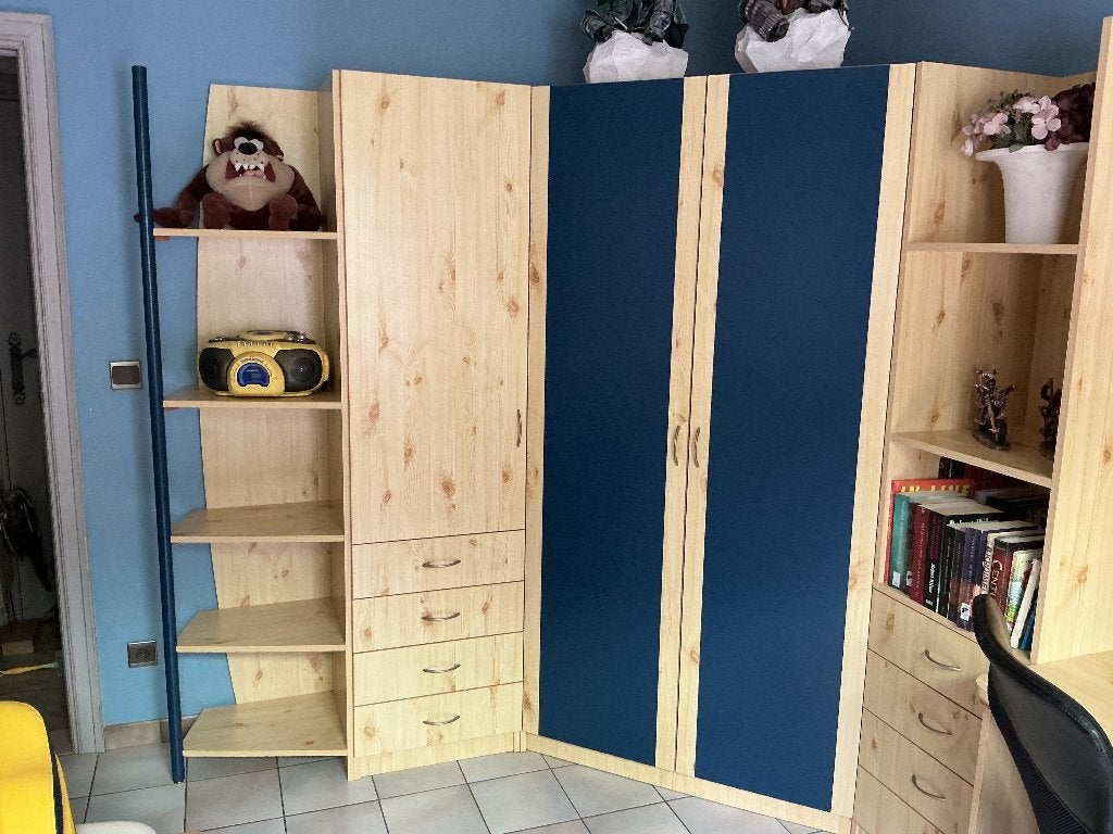 kast tienerkamer, Ophalen, Gebruikt, Eenpersoons, Hout
