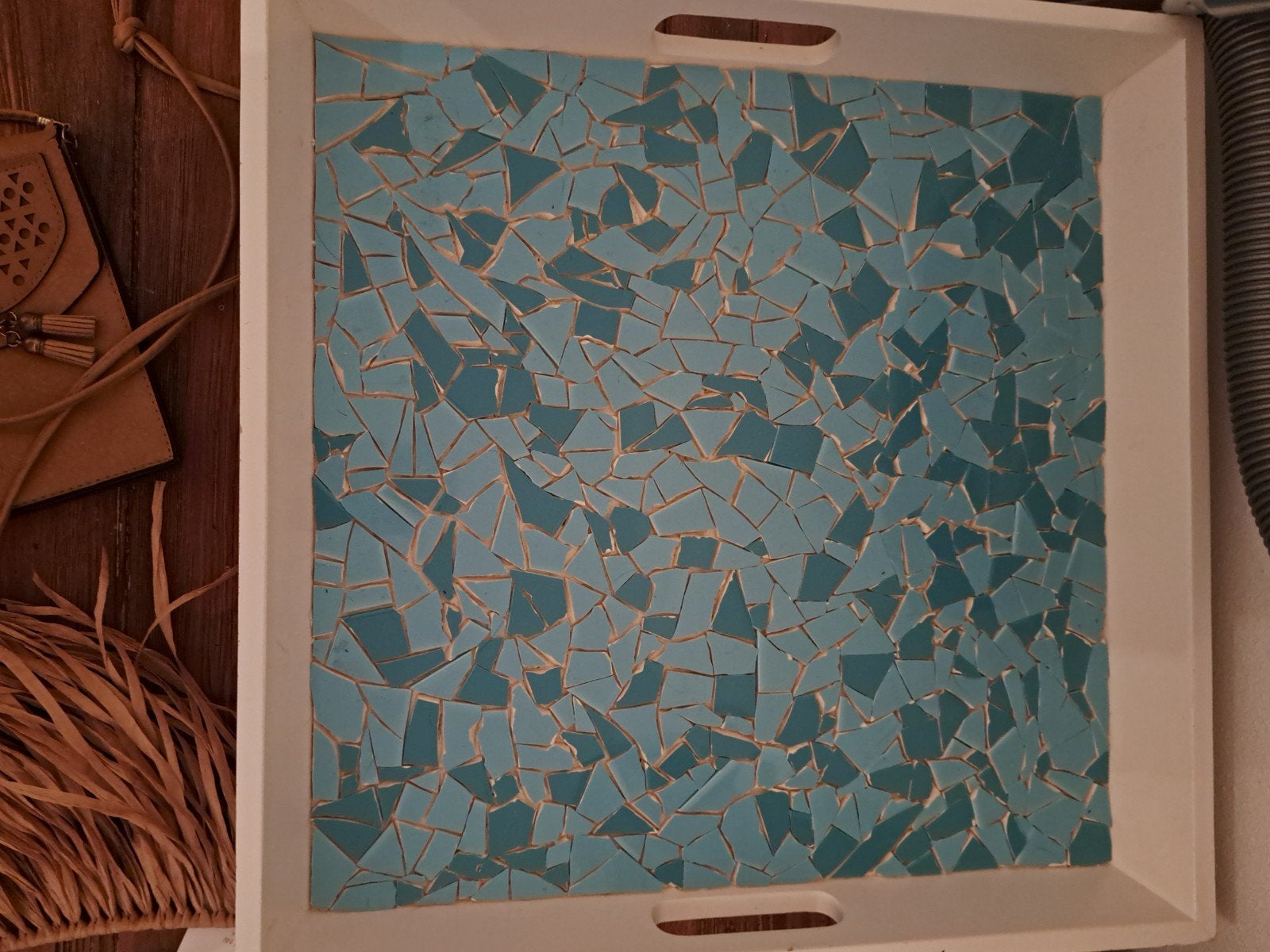 dienblad handgemaakt mozaïek onbevoegd blauw, Ophalen
