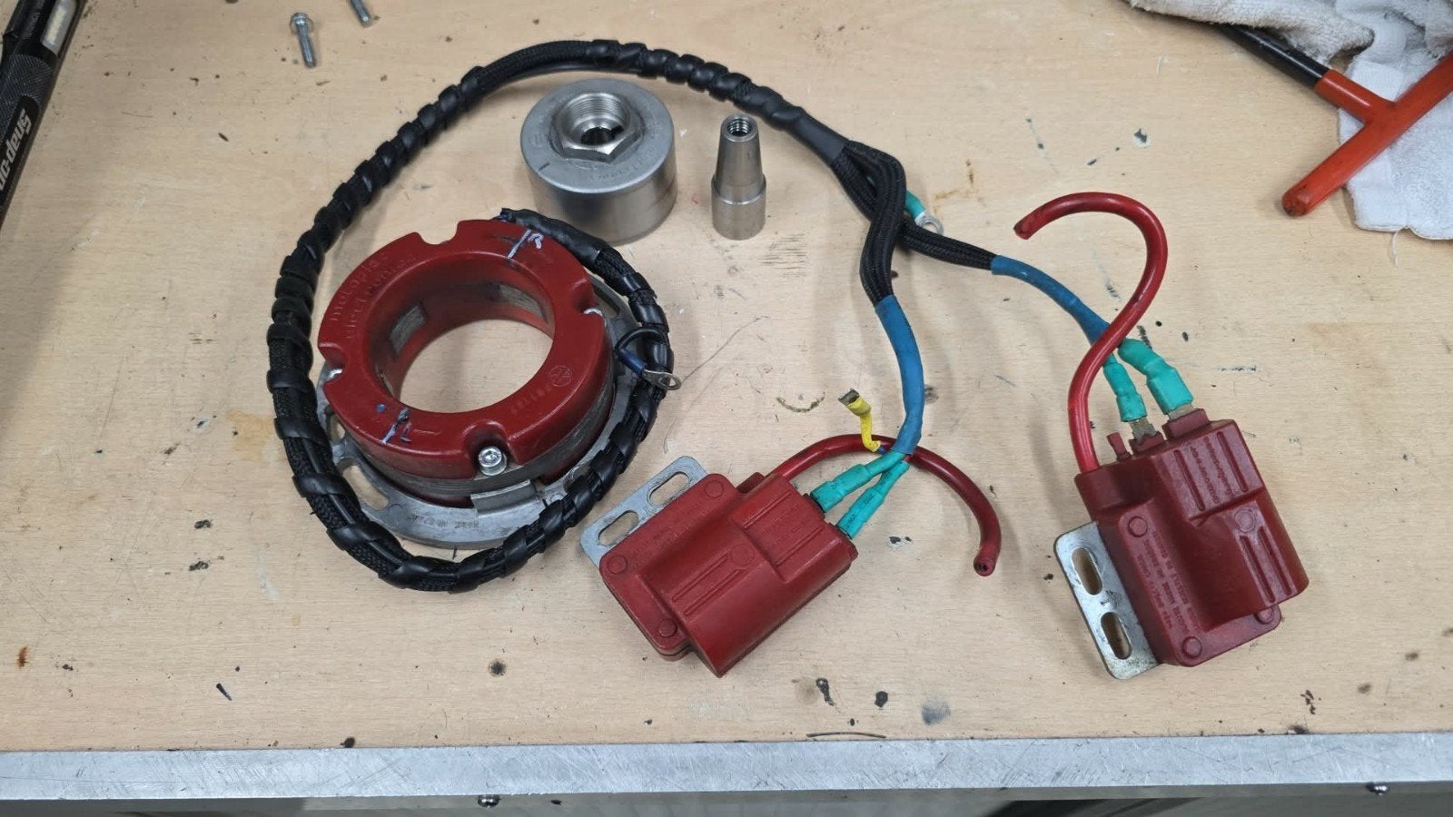 Motoplat race ontsteking passend op een Suzuki t500, Motoren, Ophalen of Verzenden, Gebruikt