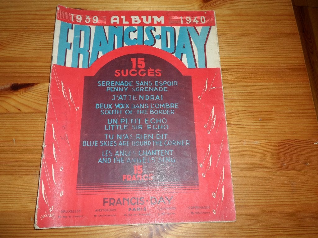 Album francis day - 1939/1940 - 1940/1941 - 1946, Gebruikt, Gitaar, Ophalen of Verzenden, Artiest of Componist