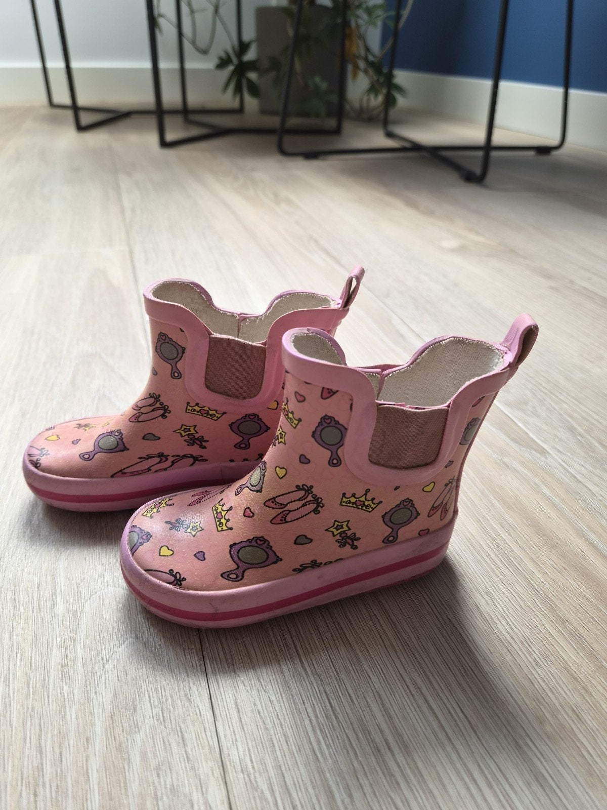 Roze laarsjes met print - Maat 22, Kinderen en Baby's, Ophalen of Verzenden, Gebruikt, Meisje, Laarzen