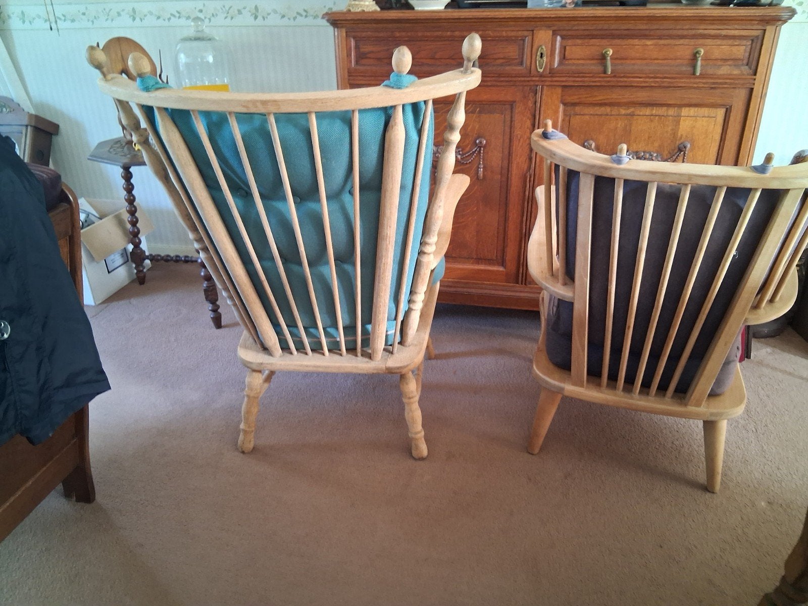 prachtige  spijltjes vintage fauteuils, Ophalen, 75 tot 100 cm, 50 tot 75 cm