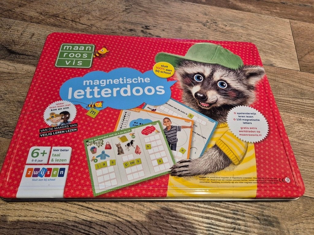 Magnetische Letterdoos Zwijsen Maan Roos Vis, Kinderen en Baby's, Speelgoed | Educatief en Creatief, Ophalen of Verzenden, Gebruikt