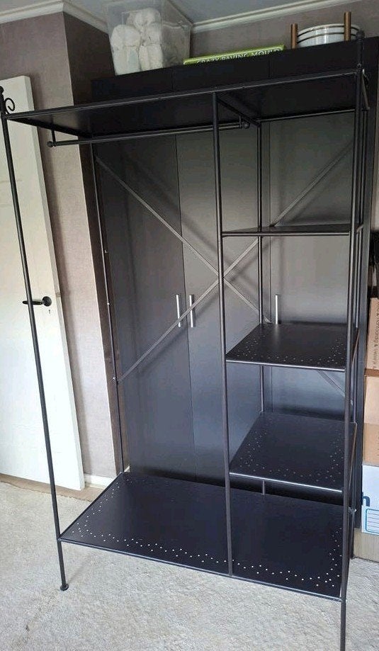 Ikea Kledingrek 110x50x190 cm - Zwart Metaal, Huis en Inrichting, Kasten | Kledingkasten, Gebruikt, 100 tot 150 cm, Met plank(en)