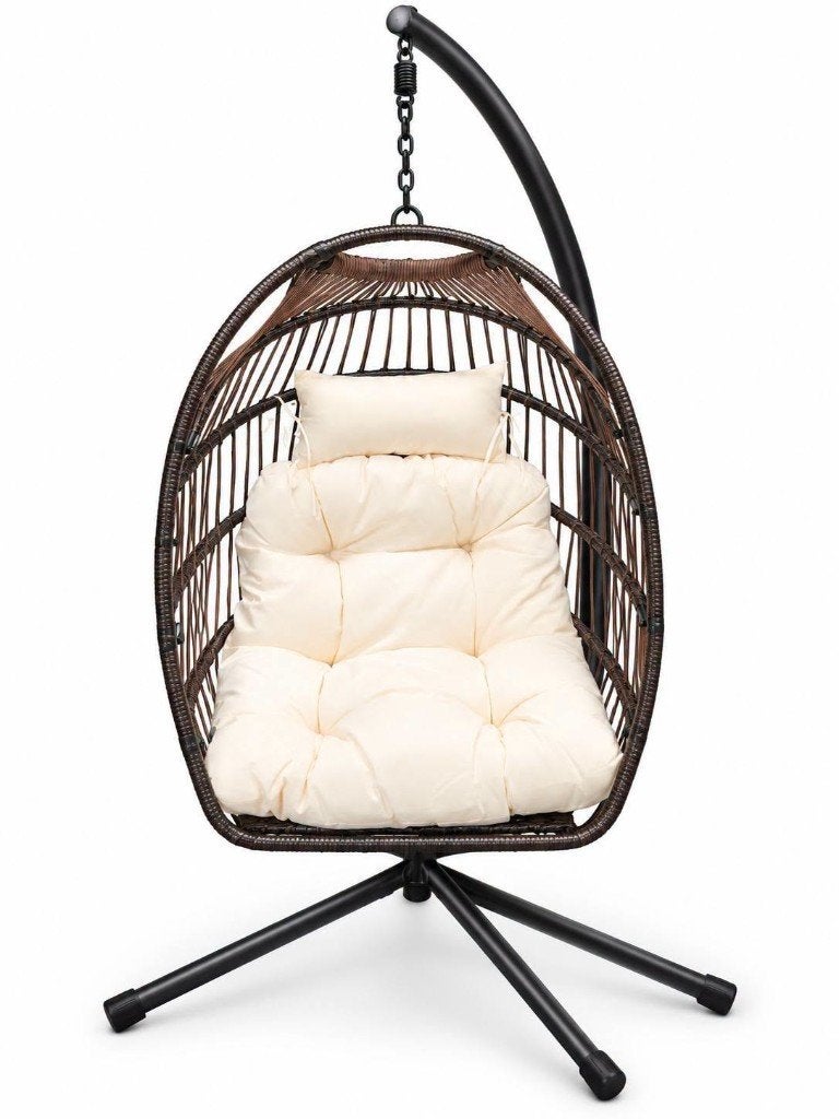 Swoods SCT-120 Natural – Luxe Hangstoel met Standaard, Ophalen, -, Swoods, -