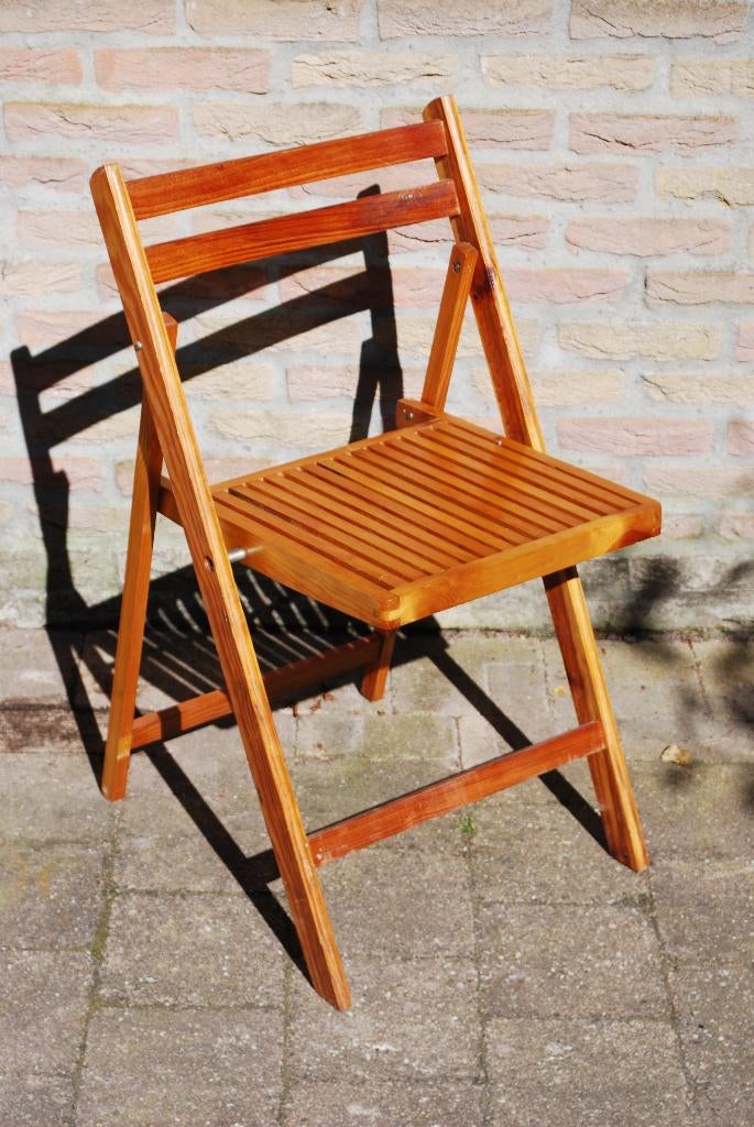 Vintage houten klapstoel, Huis en Inrichting, Stoelen, Ophalen, Gebruikt, Bruin, Vintage