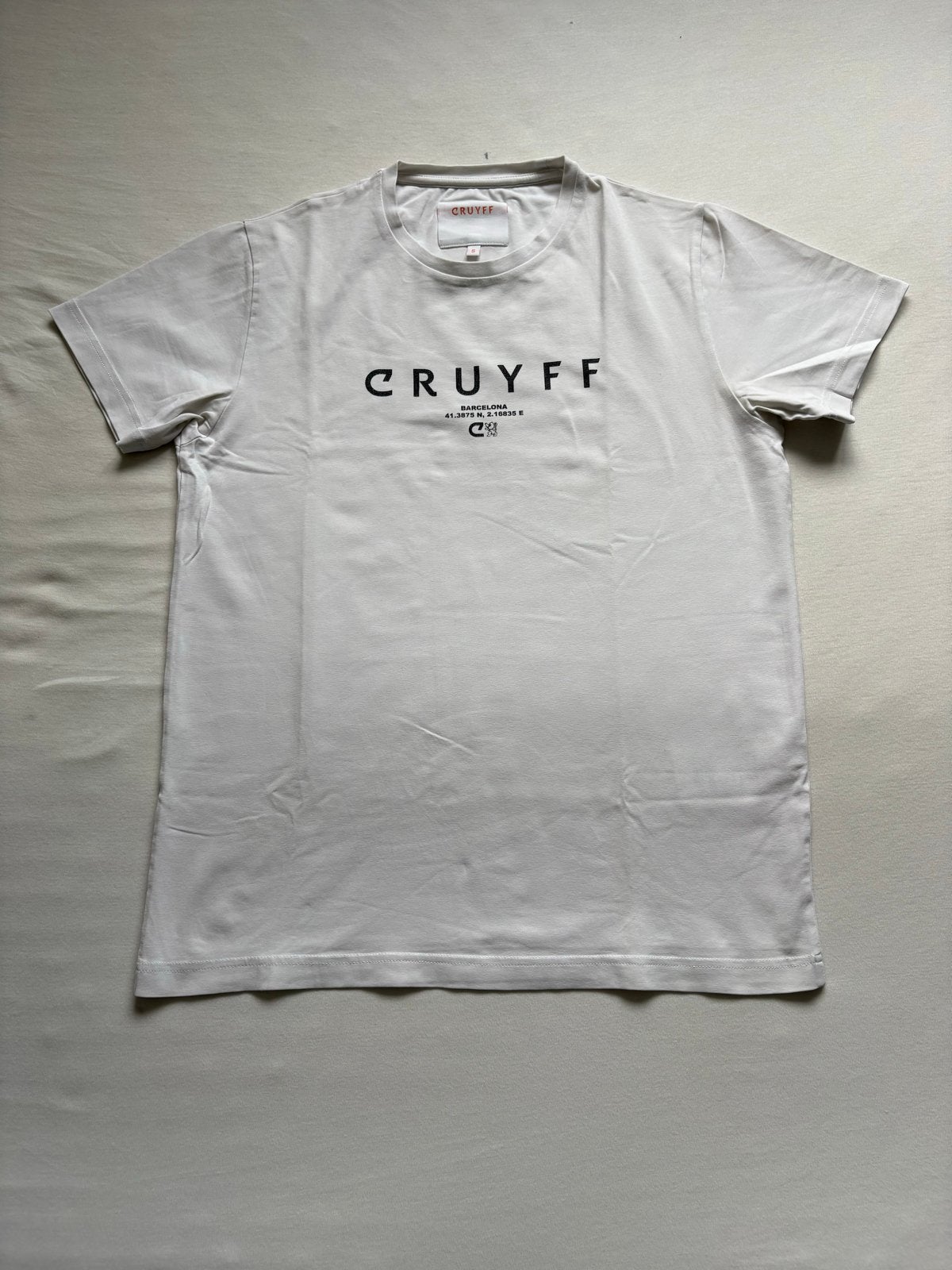Cruyff T-shirt Barcelona Wit Maat S, Verzenden, Zo goed als nieuw, Maat 46 (S) of kleiner, Wit