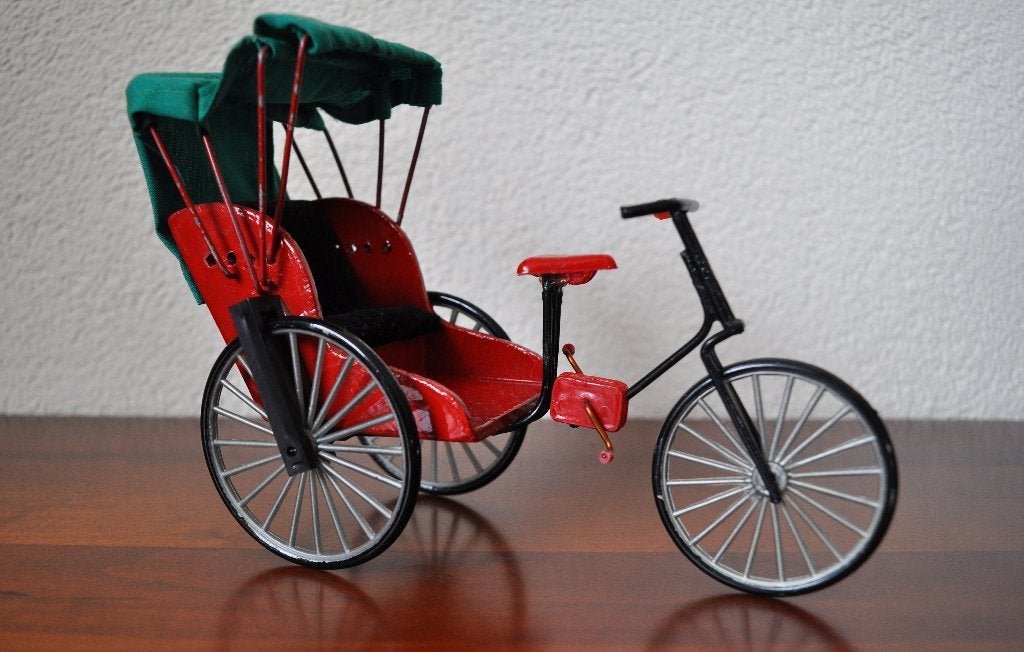 Vintage Riksja Fiets Fietsstaxi 18 cm, Ophalen of Verzenden