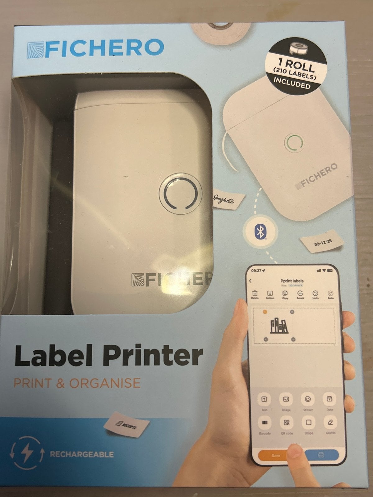 Fichero Label Printer - Draagbare Labelprinter, Verzenden, Nieuw, Etiket