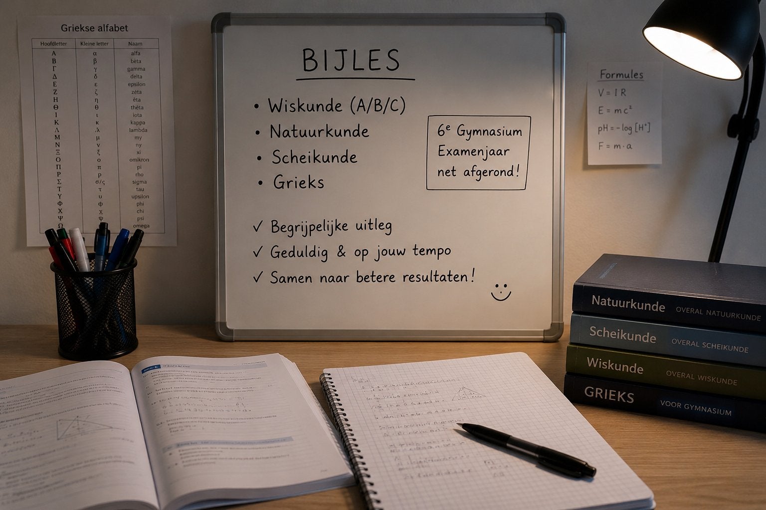 Bijles wiskunde, natuurkunde, scheikunde, bio en Grieks, Bijles