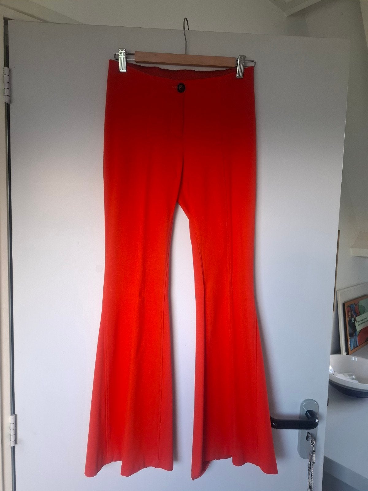marccain rode flared broek maat 2, Ophalen of Verzenden, Zo goed als nieuw, Maat 36 (S), Lang