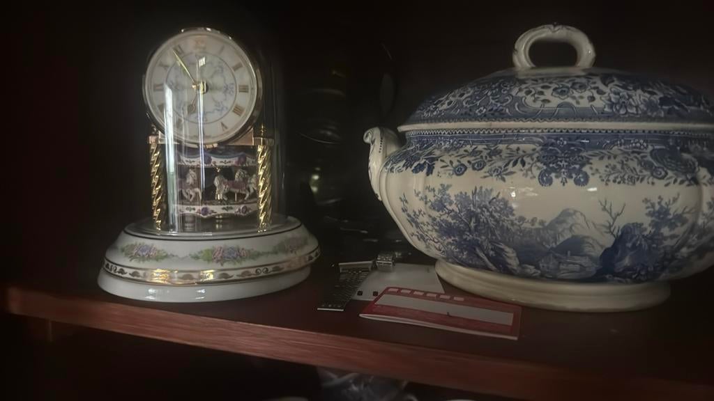 Franklin Mint Porseleinen Pedulje Klok met Carrousel, Ophalen of Verzenden