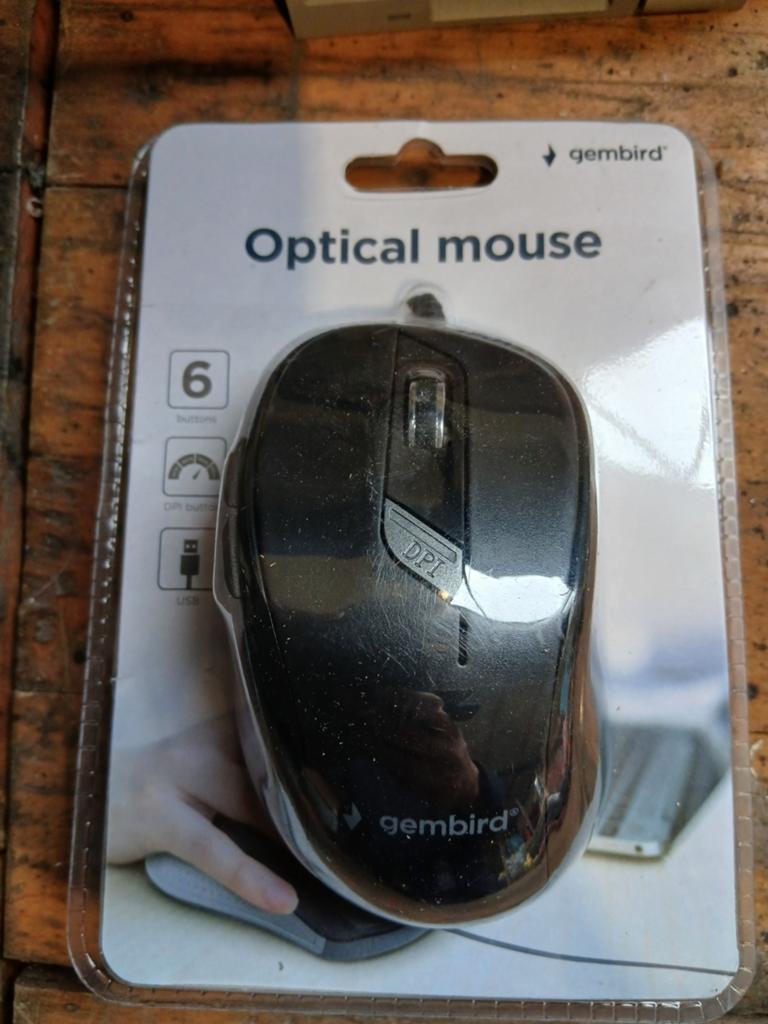 Gembird Optische Muis - 6 Knoppen, USB, Zwart, Gembird, Rechtshandig, Nieuw, Ophalen of Verzenden