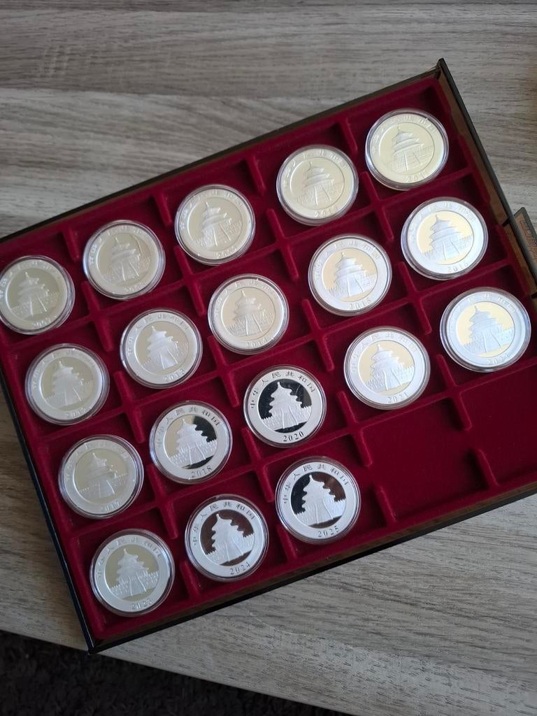Unieke China Panda munten collectie 2007-2025 (m.u.v. 2019), Ophalen of Verzenden