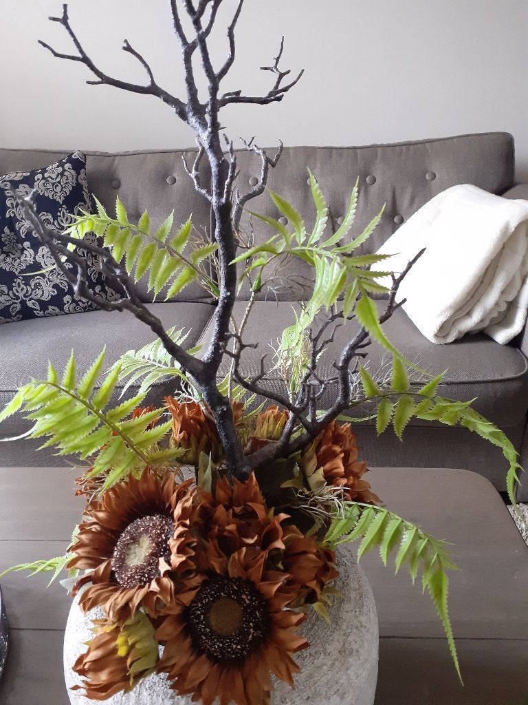 Prachtig kunstbloem-stuk in STILL merk-pot, nieuwstaat!, Binnen, Bruin, Zijde, Ophalen of Verzenden