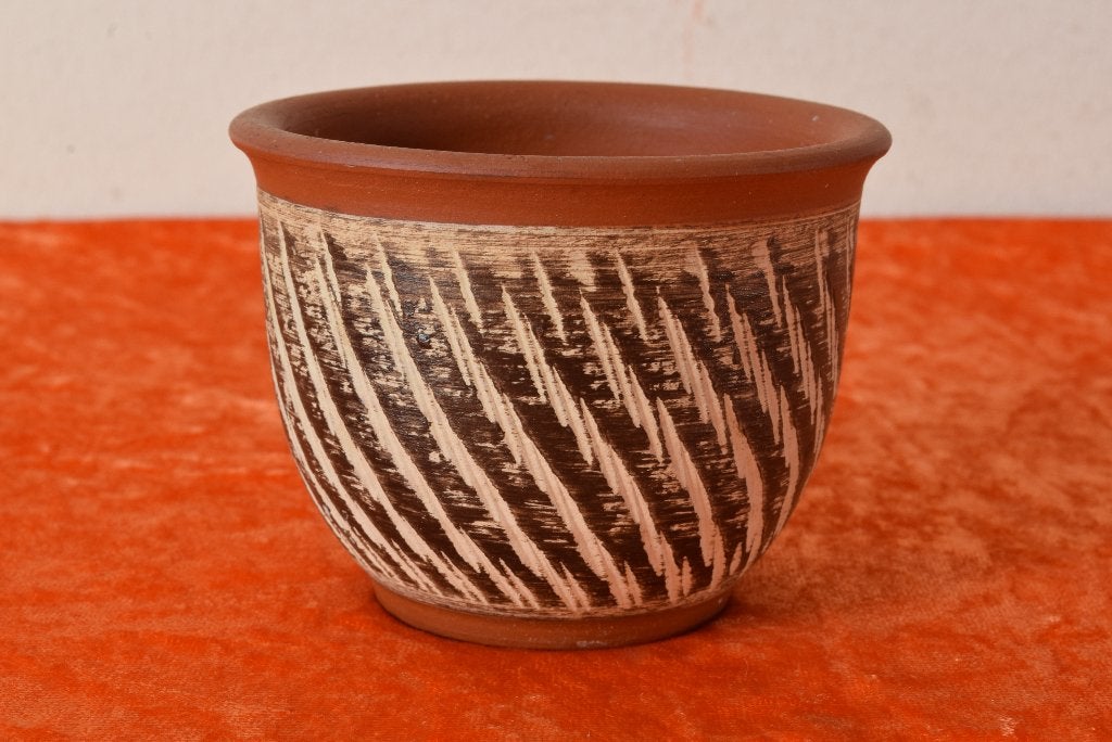 Retro vintage jaren 50 WEKARA sgraffito bloempotje, Antiek en Kunst, Ophalen of Verzenden