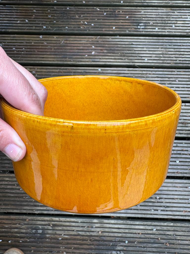 Retro vintage plantenpot bloempot cachepot jaren 70, Tuin en Terras, Bloempotten, Aardewerk, Minder dan 40 cm, Minder dan 25 cm