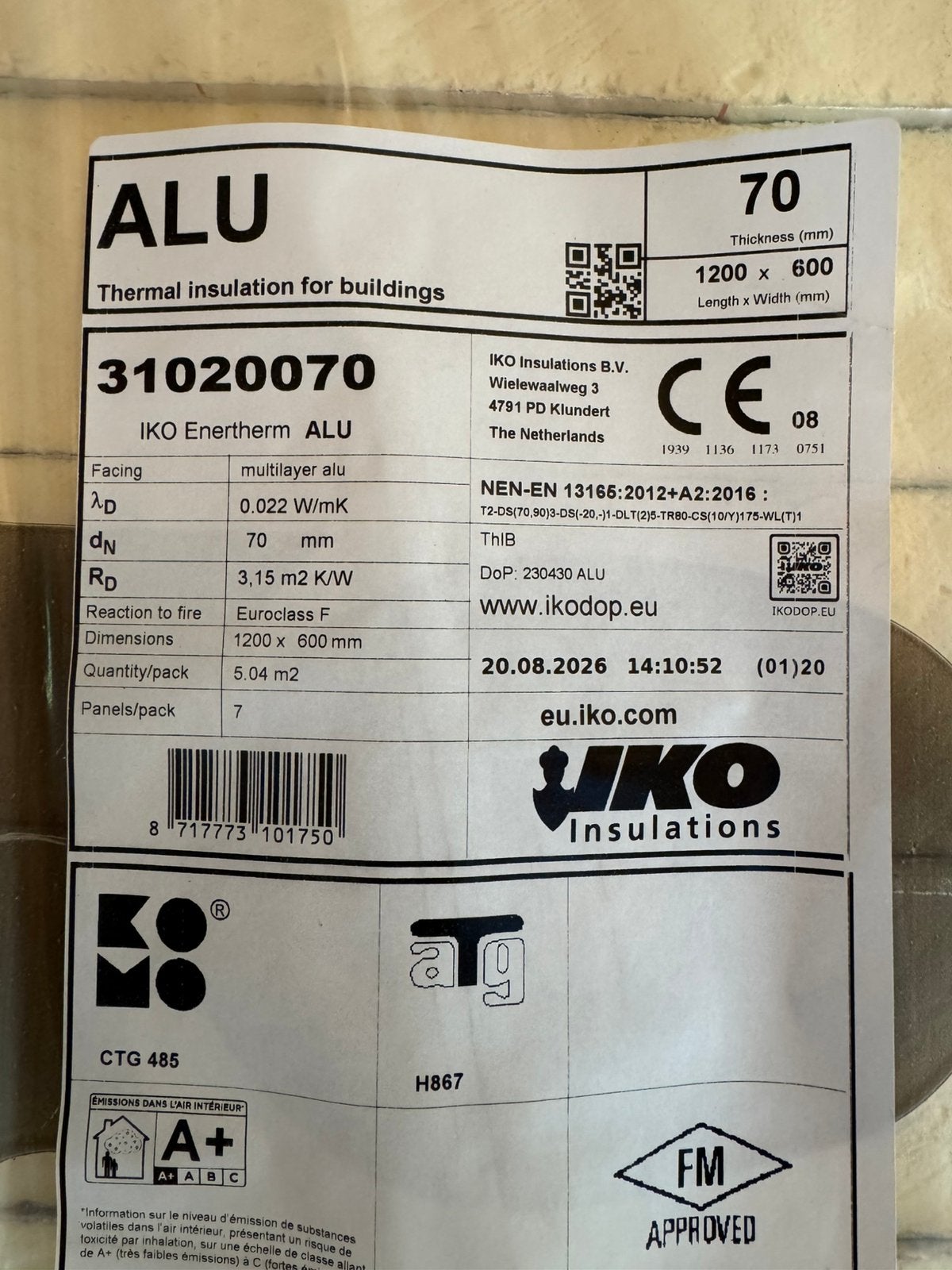 Pir 70mm iko, Ophalen, 4 tot 8 cm, Nieuw, Hardschuim (Pir)