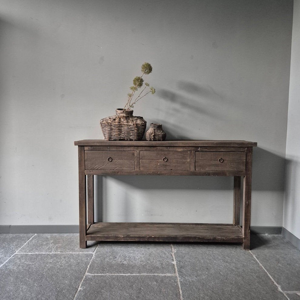 Driftwood sidetable landelijk sober stoer Jober Wonen, Huis en Inrichting, Ophalen, 100 tot 150 cm