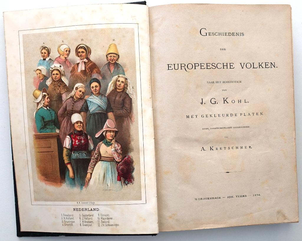 Geschiedenis der Europeesche Volken 1874 met 8 Chromolitho's, Antiek en Kunst, Ophalen of Verzenden