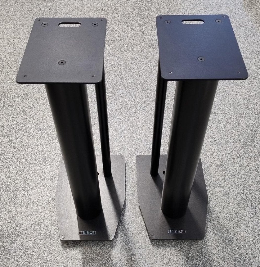 Originele Mission speaker stands (56cm hoog), Overige typen, Ophalen of Verzenden, Zo goed als nieuw, Geschikt voor surround/home cinema