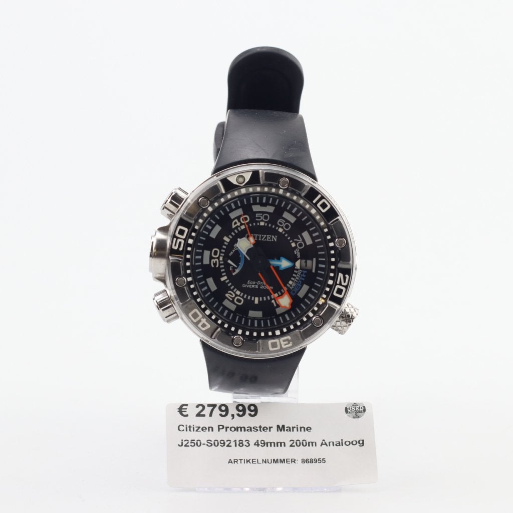 Citizen Promaster Marine J250-S092183 49mm 200m Analoog, Citizen, Zo goed als nieuw, Support@citizen.com, Citizen Watch Co., Ltd. 1-12-32 Takeda, Fushimi-ku, 
Kyoto 612-8501
Japan