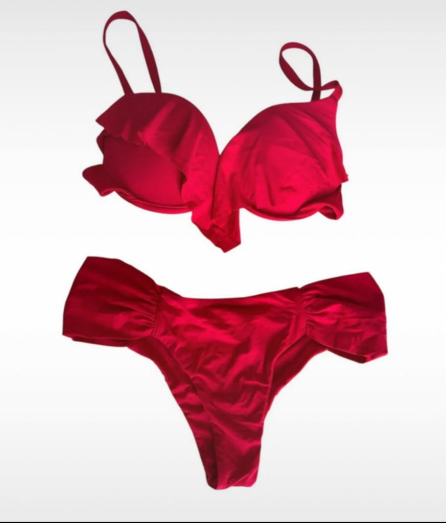Rode Calzedonia push-up bikini - Maat S, Kleding | Dames, Badmode en Zwemkleding, Verzenden, Zo goed als nieuw, Rood, Bikini