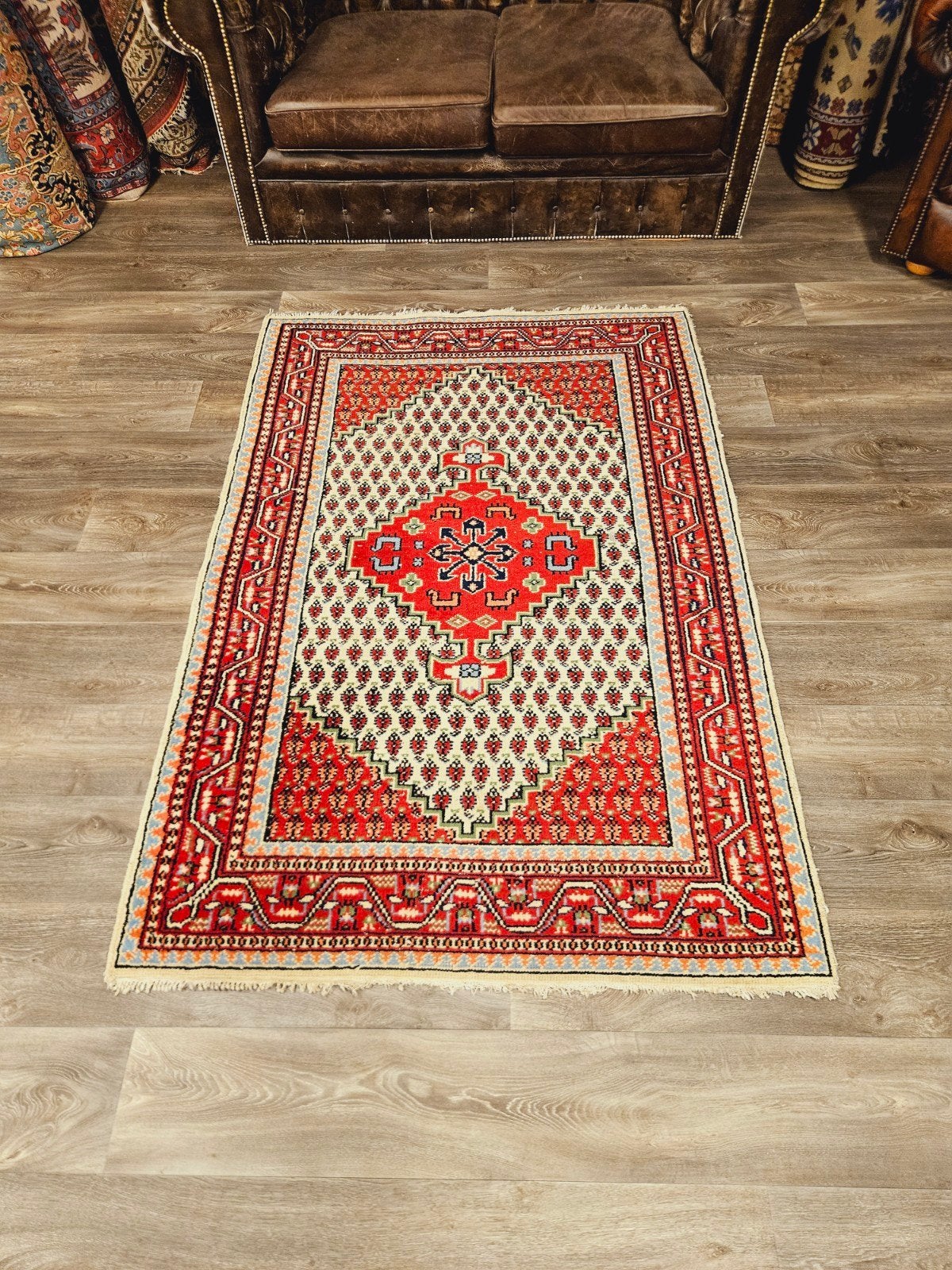Perzisch Handgeknoopt Sarough Mir Tapijt UITVERKOOP!, 100 tot 150 cm, Perzisch, 200 cm of meer, Ophalen of Verzenden