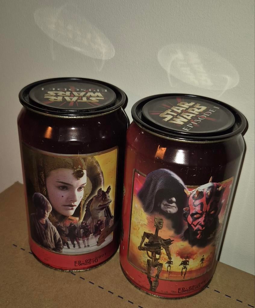 Star Wars Episode 1 Chupa Chups metalen blikken (2 stuks), Verzamelen, Star Wars, Ophalen of Verzenden, Gebruikt, Gebruiksvoorwerp