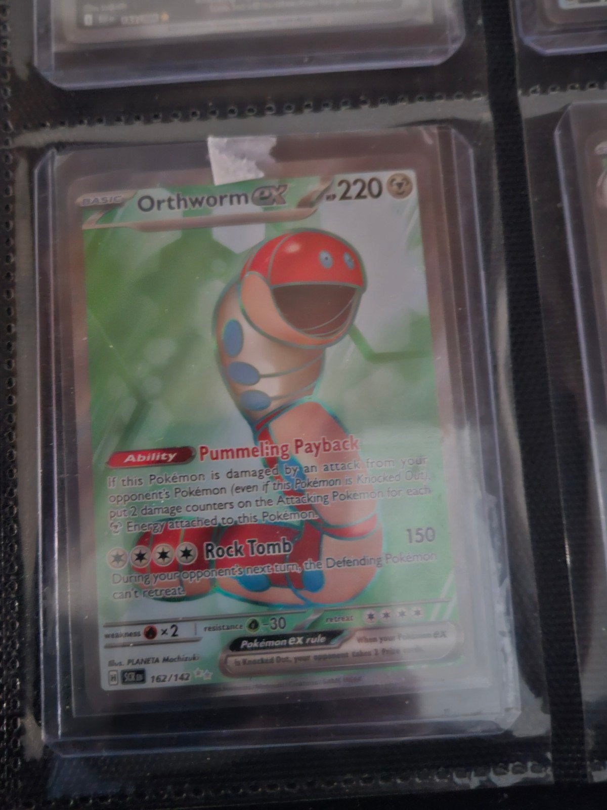 Pokemon Orthworm ex 162/142 Stellar Crown, Ophalen of Verzenden, Zo goed als nieuw, Losse kaart, Foil