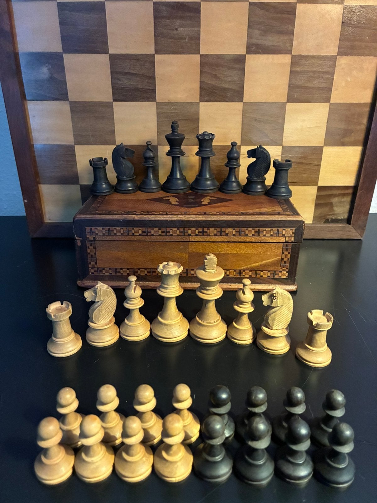 Antieke schaakset, Ophalen of Verzenden, Gebruikt