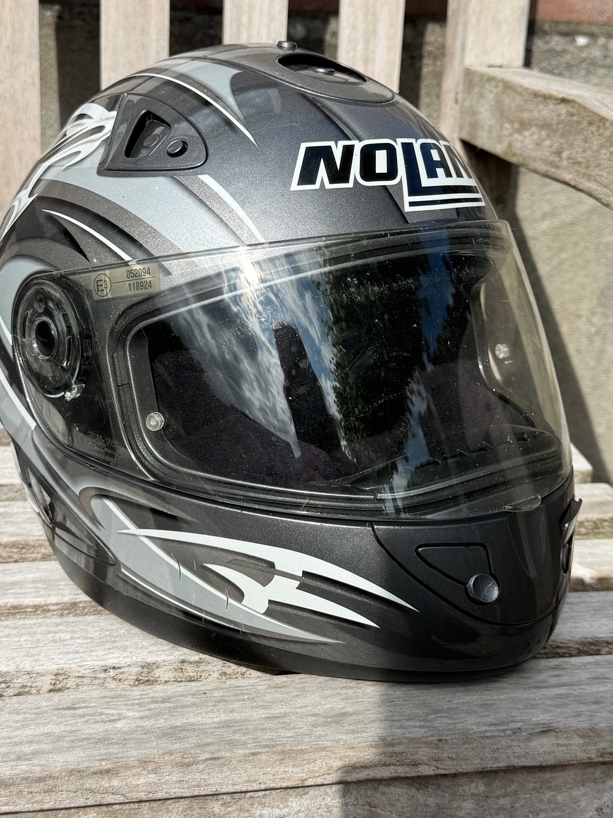 Nolan Integraalhelm N83 Maat L - Grijs/Zwart, Ophalen of Verzenden, Tweedehands, Integraalhelm, Nolan