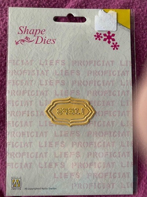snijmal SD025 Shape dies Nellie Snellen etiket liefs, Ophalen of Verzenden, Nieuw, Overige thema's, Pons of Mal