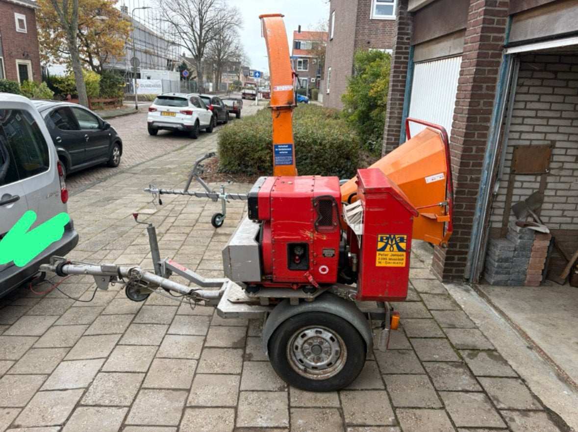 Houtversnipperaar hakselaar  Jensen-Angeln hovenier  tuin., Tuin en Terras, Hakselaars, Ophalen, Gebruikt, Met opvangbak