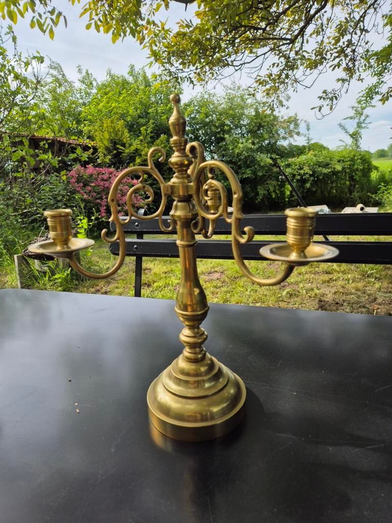 Koperen kaarskandelaar met 3 armen, Ophalen of Verzenden, Koper of Brons