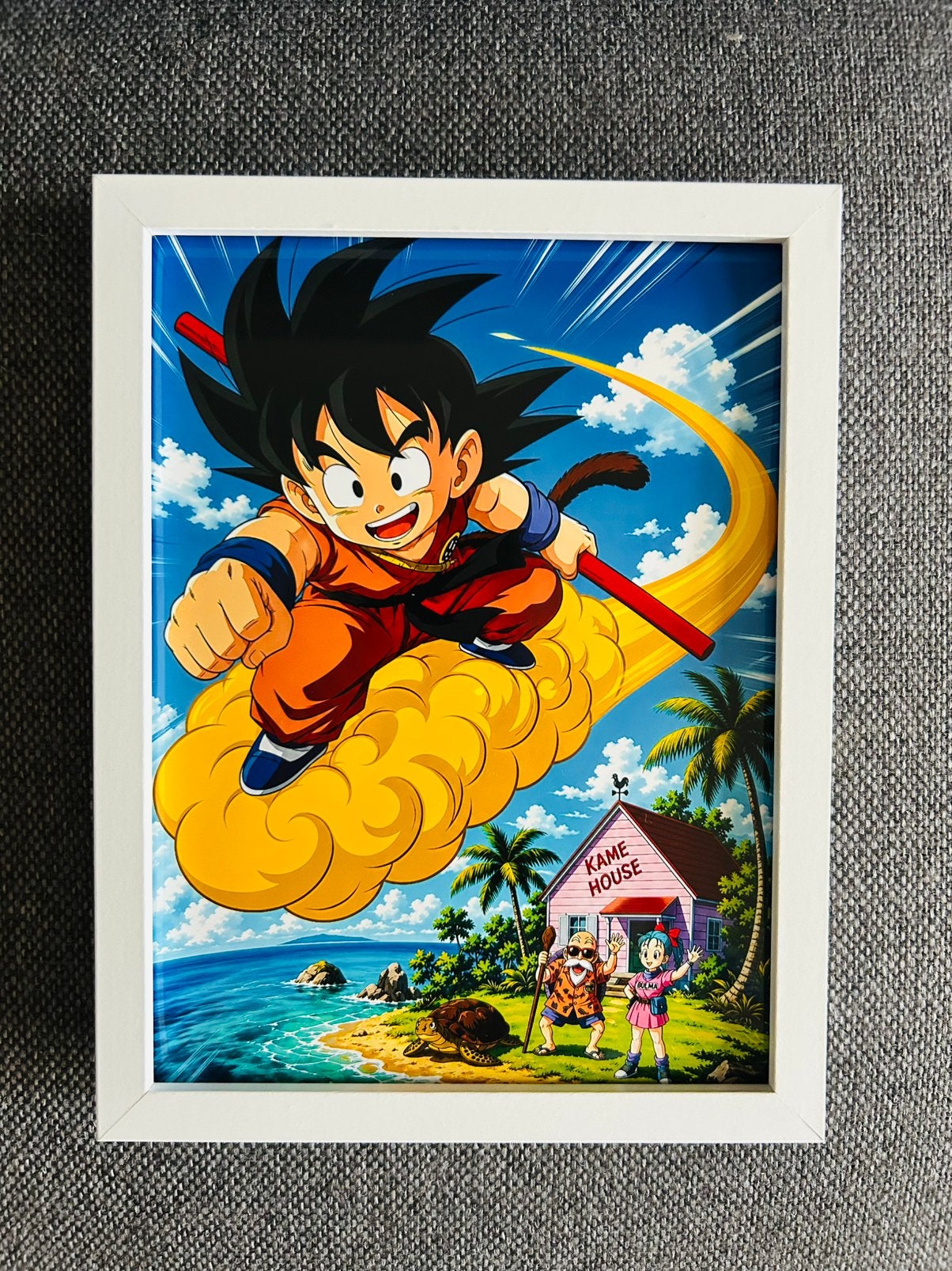 Dragon Ball Kid Goku poster in witte lijst (10x15 cm) - Kame, Verzenden, Plaatje, Poster of Sticker