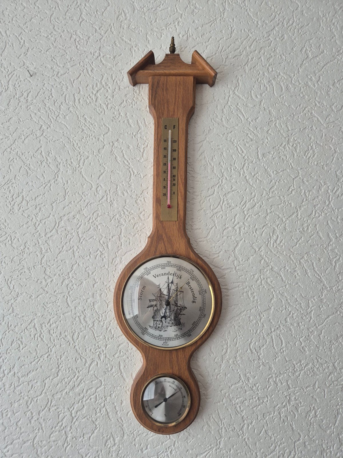 Vintage Weerstation met Barometer, Thermometer en Hygrometer, Ophalen, Gebruikt, Weerstation