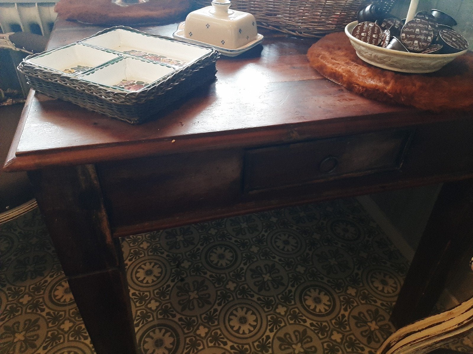 mooie koloniale tafel gratis, Ophalen, Gebruikt, 50 tot 100 cm, Vierkant