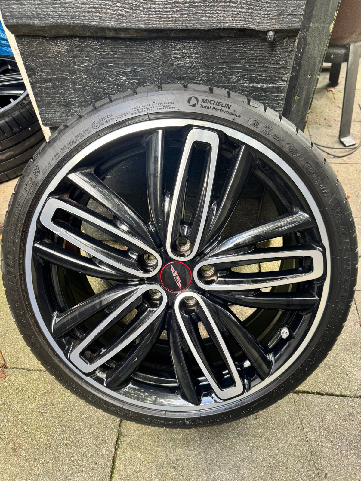 Mini Clubman F54 19 inch velgen JCW radial spoke Michelin, Gebruikt, Banden en Velgen, Personenwagen, Ophalen