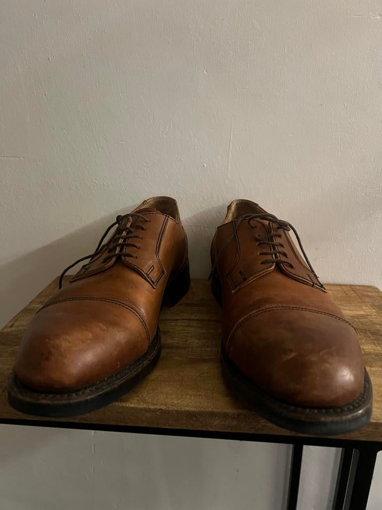 Leder schoenen, Kleding | Heren, Schoenen, Ophalen, Bruin, Overige typen, Zo goed als nieuw