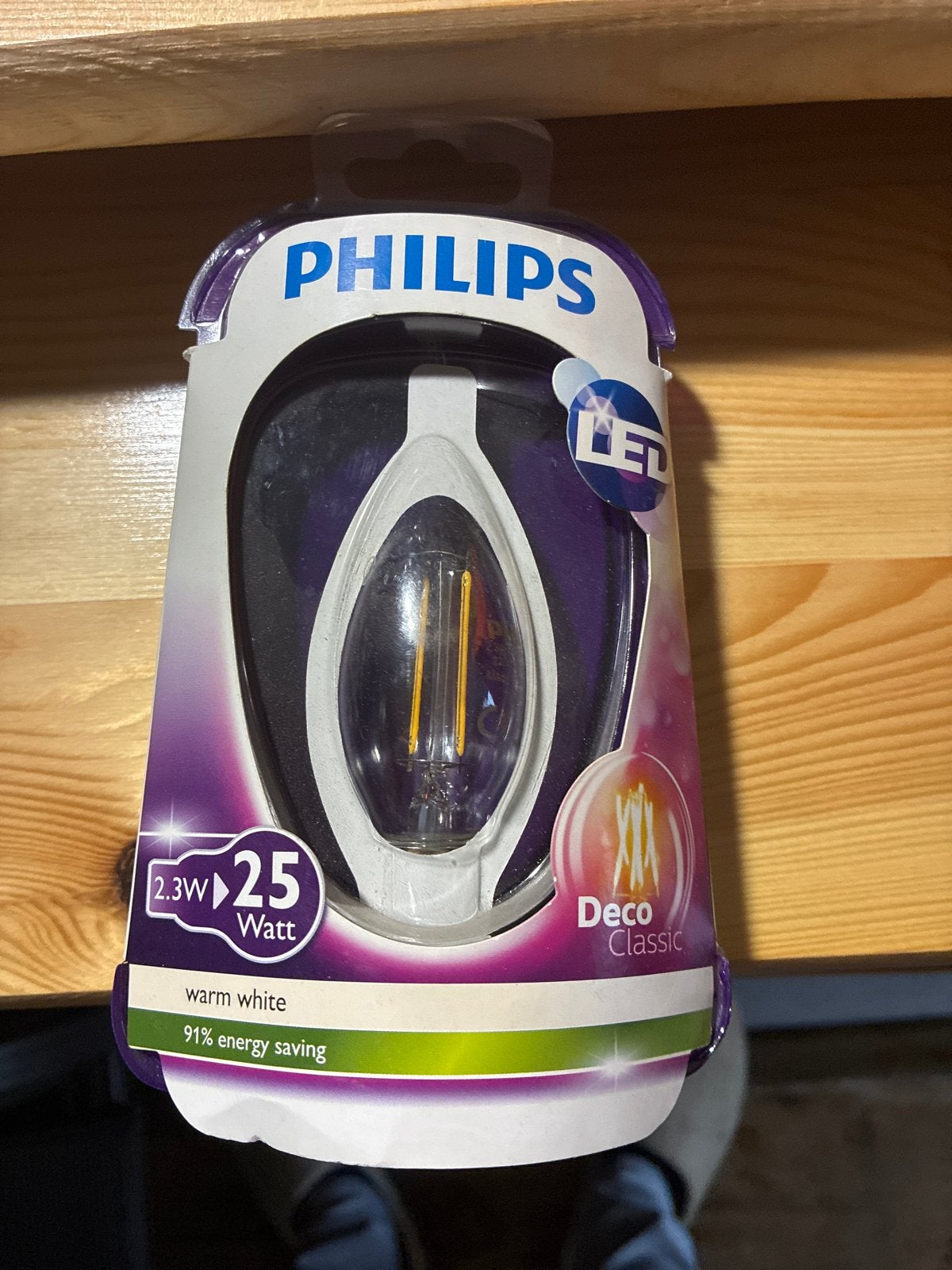Philips LED Deco Classic Kaarslamp E14 Warm Wit 2.3W (25W), Philips, Led-lamp, E14 (klein), Nieuw