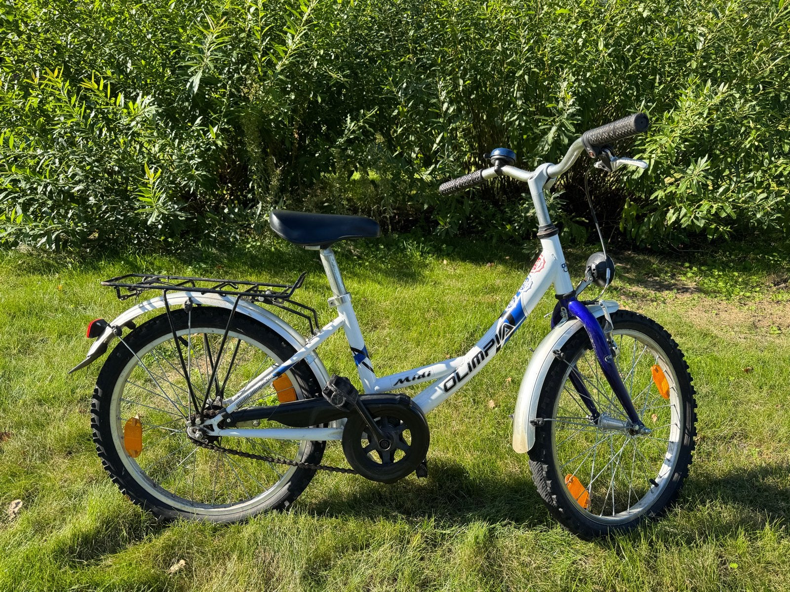 Olympia Mini kinderfiets 20 inch - Wit/Blauw, Ophalen, Gebruikt, Velgrem, 16 tot 20 inch