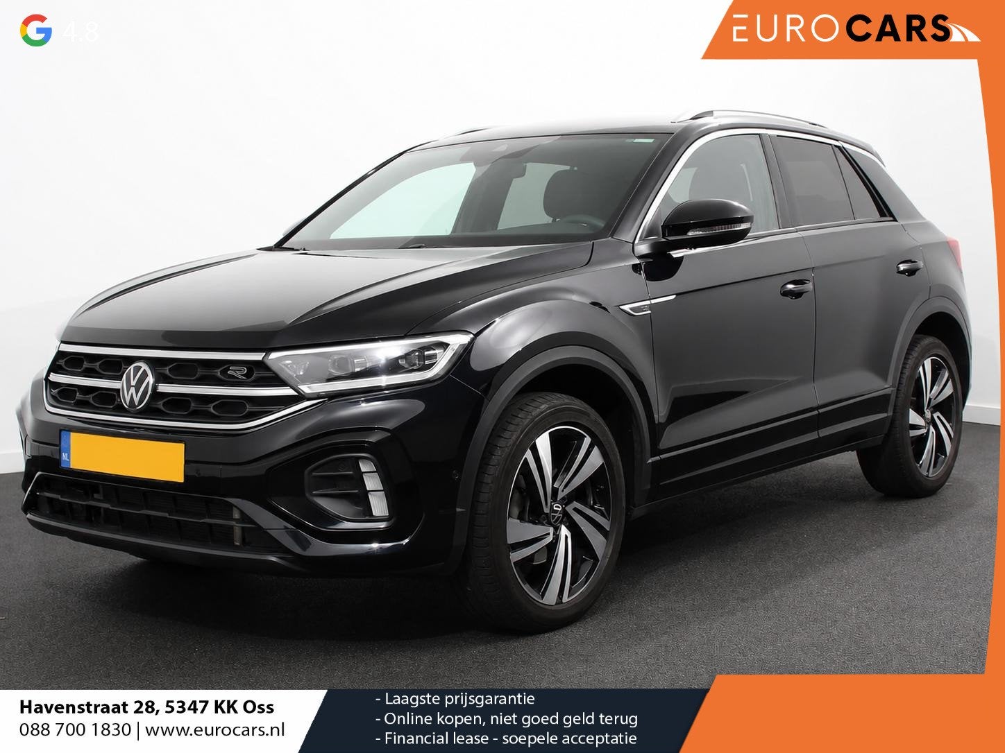 Volkswagen T-Roc 1.5 eTsi R-Line Edition Automaat Navigatie, Auto's, Volkswagen, Automatische klimaatregeling, Stof, Zwart, 4 cilinders