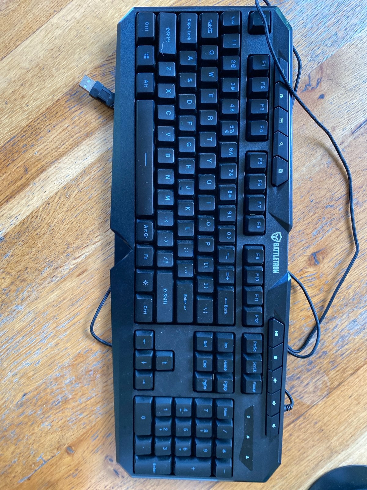 Battletron Gaming Toetsenbord - Bedraad, QWERTY, Computers en Software, Toetsenborden, Ophalen, Gebruikt, Gaming toetsenbord, Qwerty