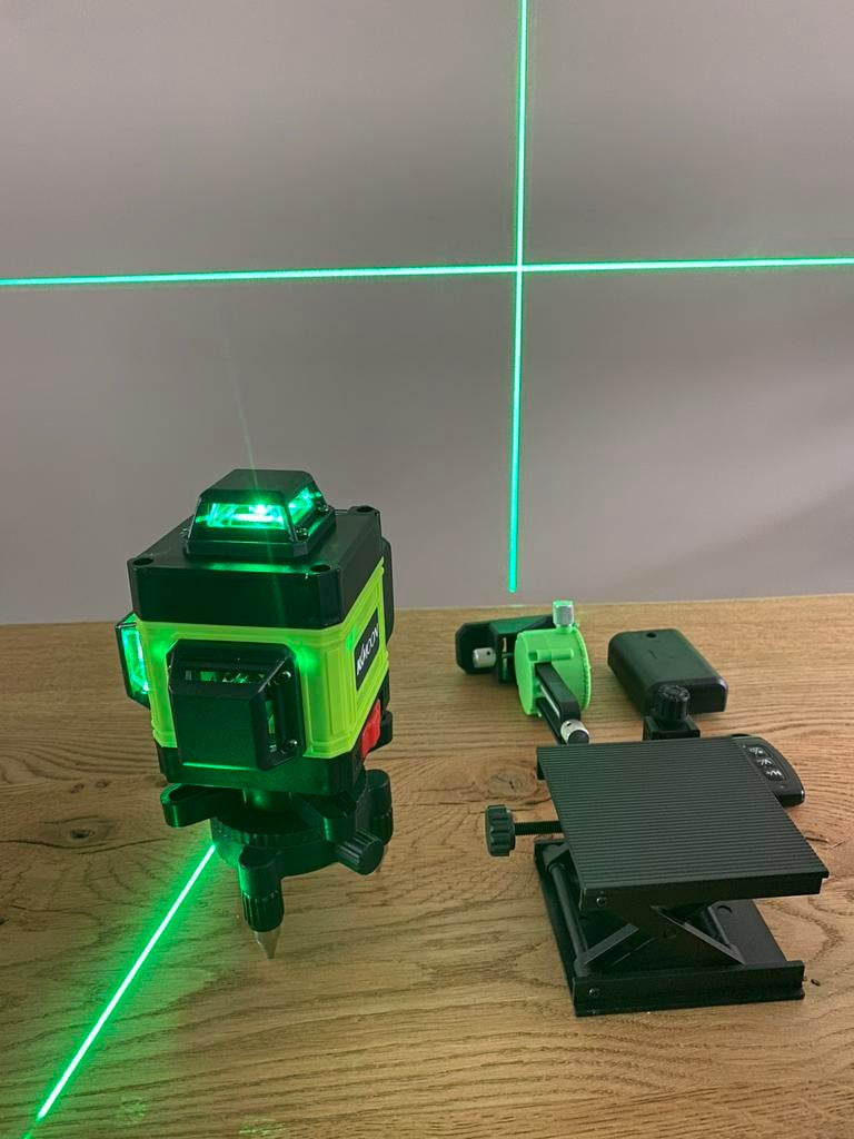 4D 16-Lijn Groene Kruislijnlaser + Statief – NIEUW!, Doe-het-zelf en Verbouw, Meetapparatuur, ., Nieuw, Ophalen of Verzenden, .