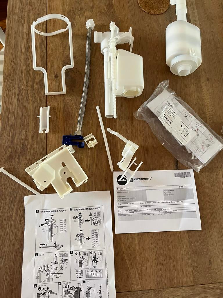 Schwab onderdelen set tbv reservoir 187.1200, Doe-het-zelf en Verbouw, Sanitair, Verzenden, Zo goed als nieuw, Toilet