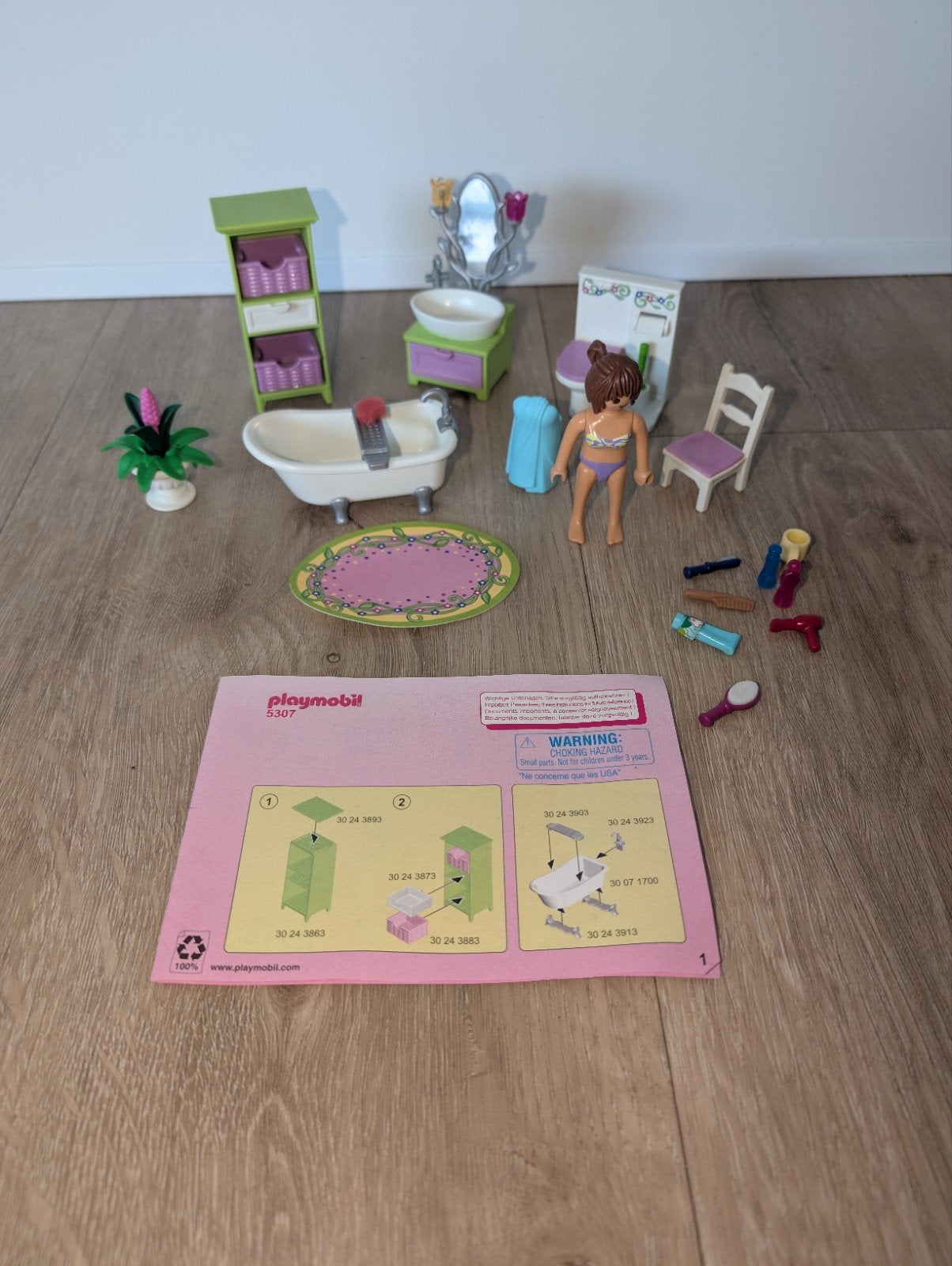 Playmobil badkamer, Ophalen of Verzenden, Zo goed als nieuw, Toebehoren