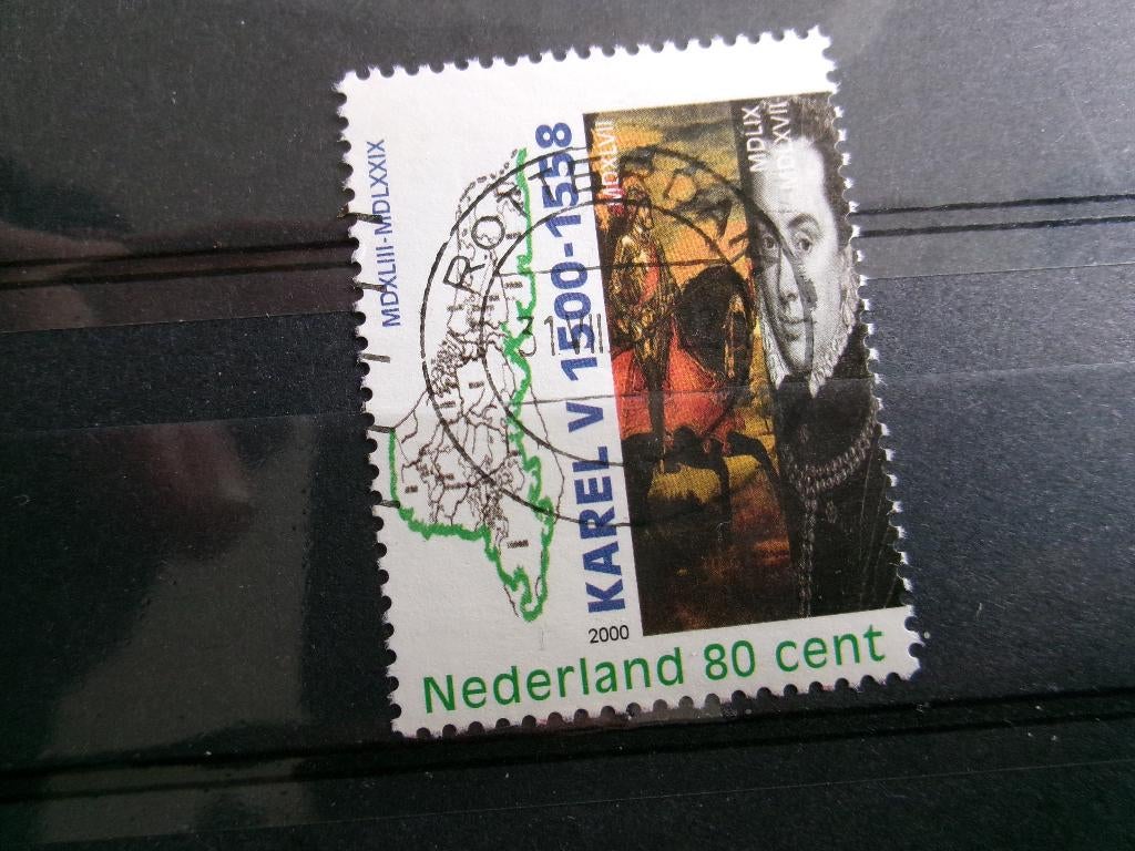 2000 - karel v - kaart linkerzijde 639a), Postzegels en Munten, Postzegels | Nederland, Verzenden, Gestempeld