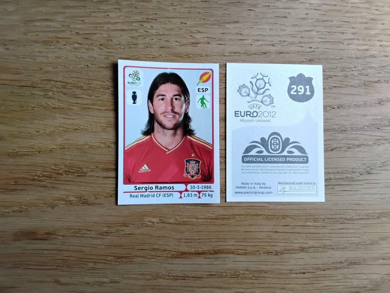Panini Euro 2012 Sticker Sergio Ramos nummer 291, Verzamelen, Ophalen of Verzenden, Zo goed als nieuw, Poster, Plaatje of Sticker